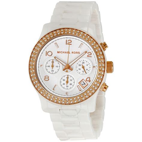 michael kors white watch ladies|Michael Kors diamond watch women's.